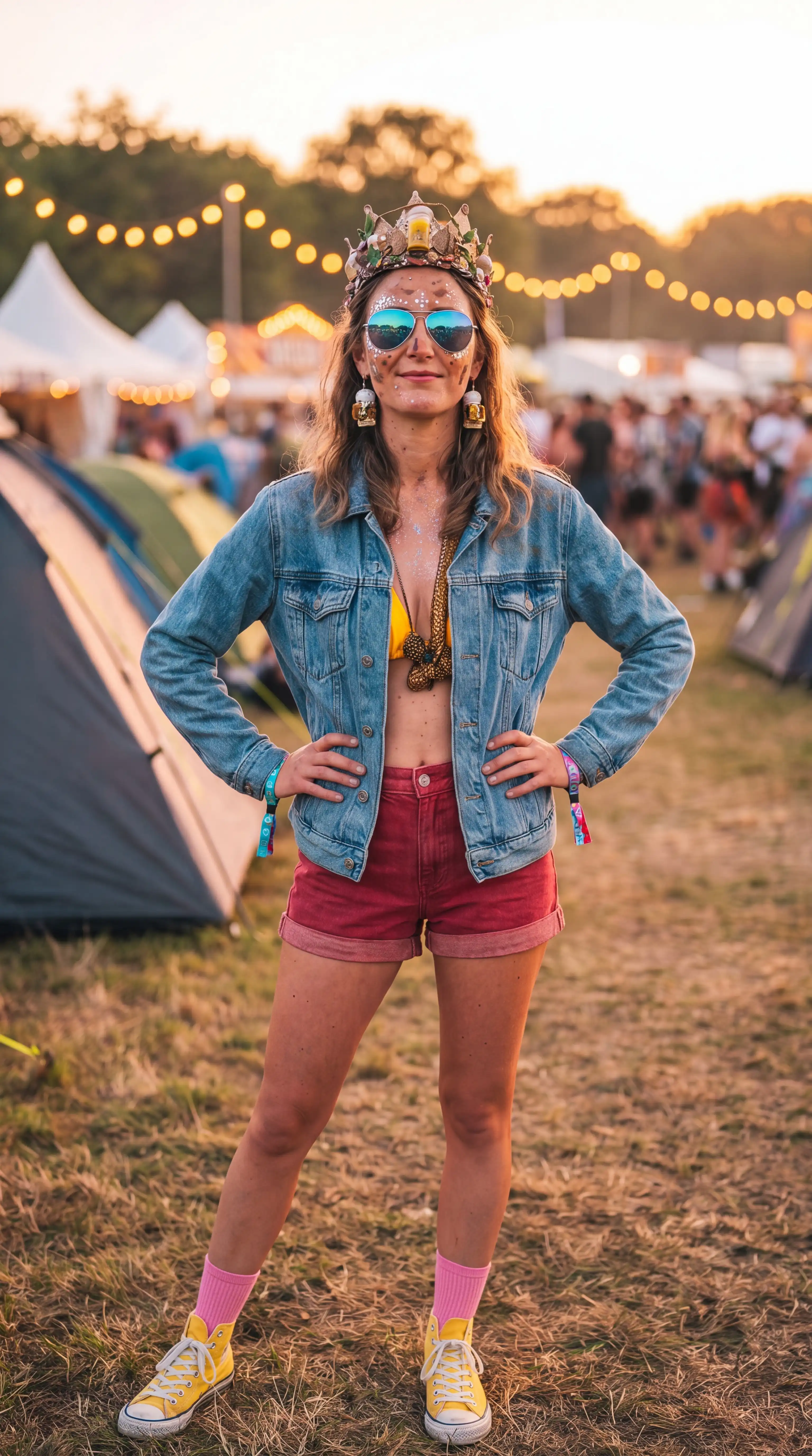 Paula Ner im kompletten Festival-Outfit